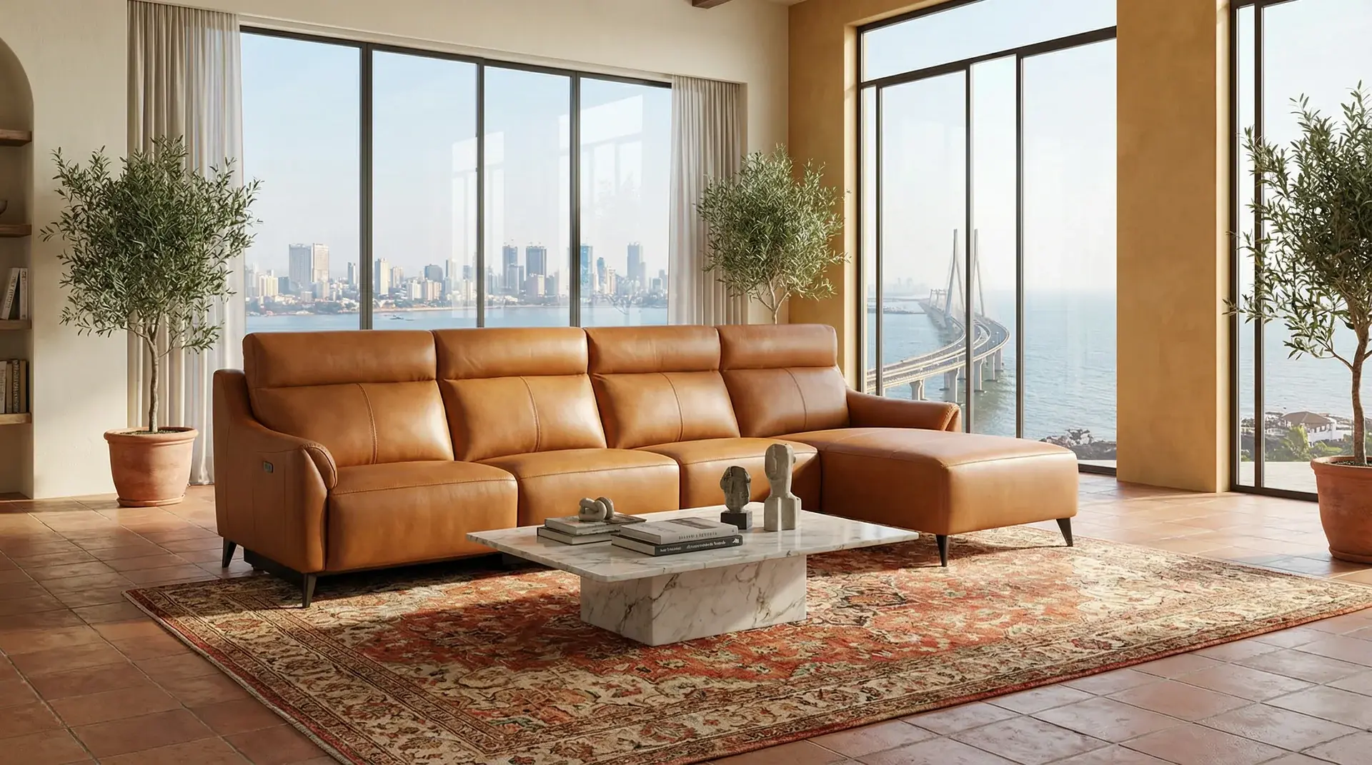 D2122 Leather Recliner Sofa
