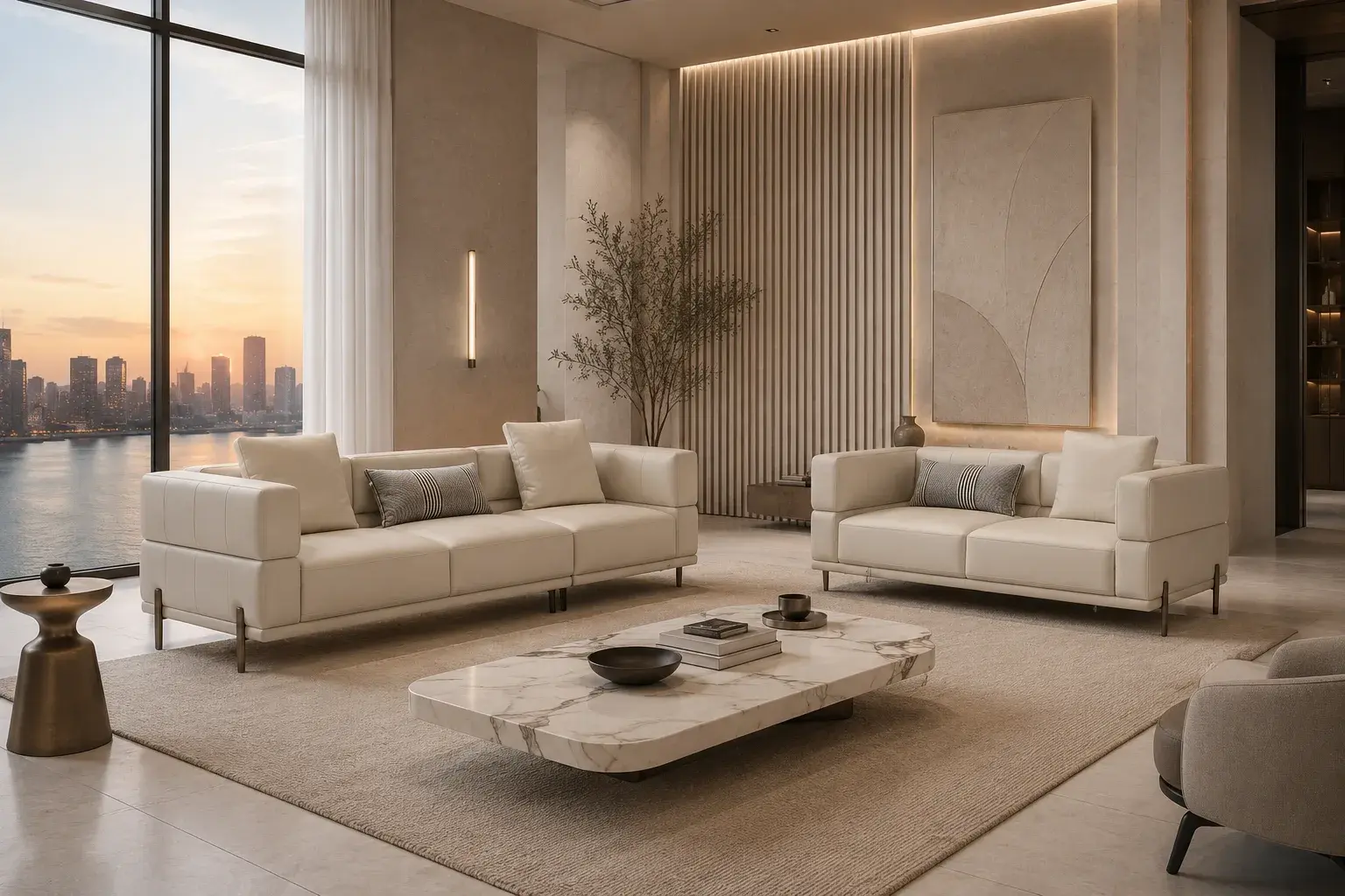 EA2352 Leather Sofa