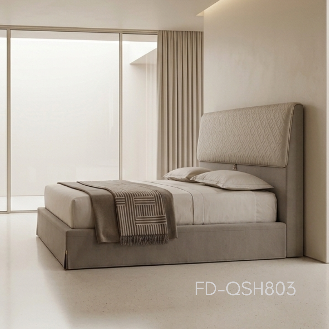 Trapunto Upholstered Bed