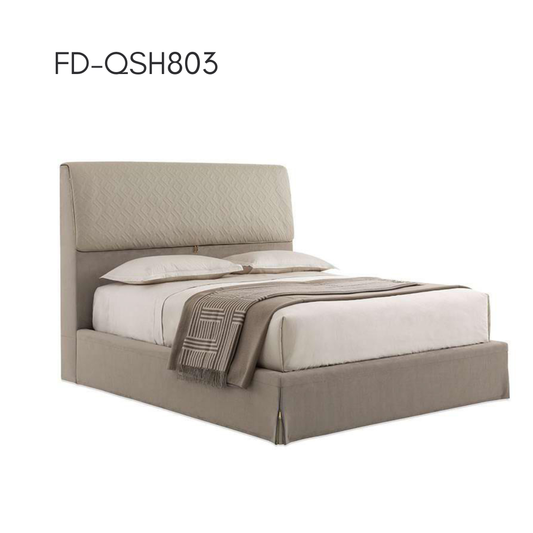 Trapunto Upholstered Bed — detail view