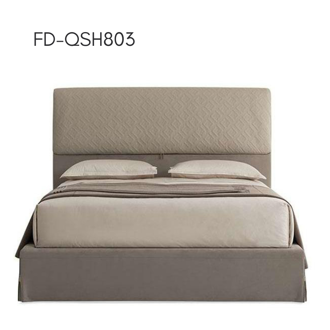Trapunto Upholstered Bed — lifestyle